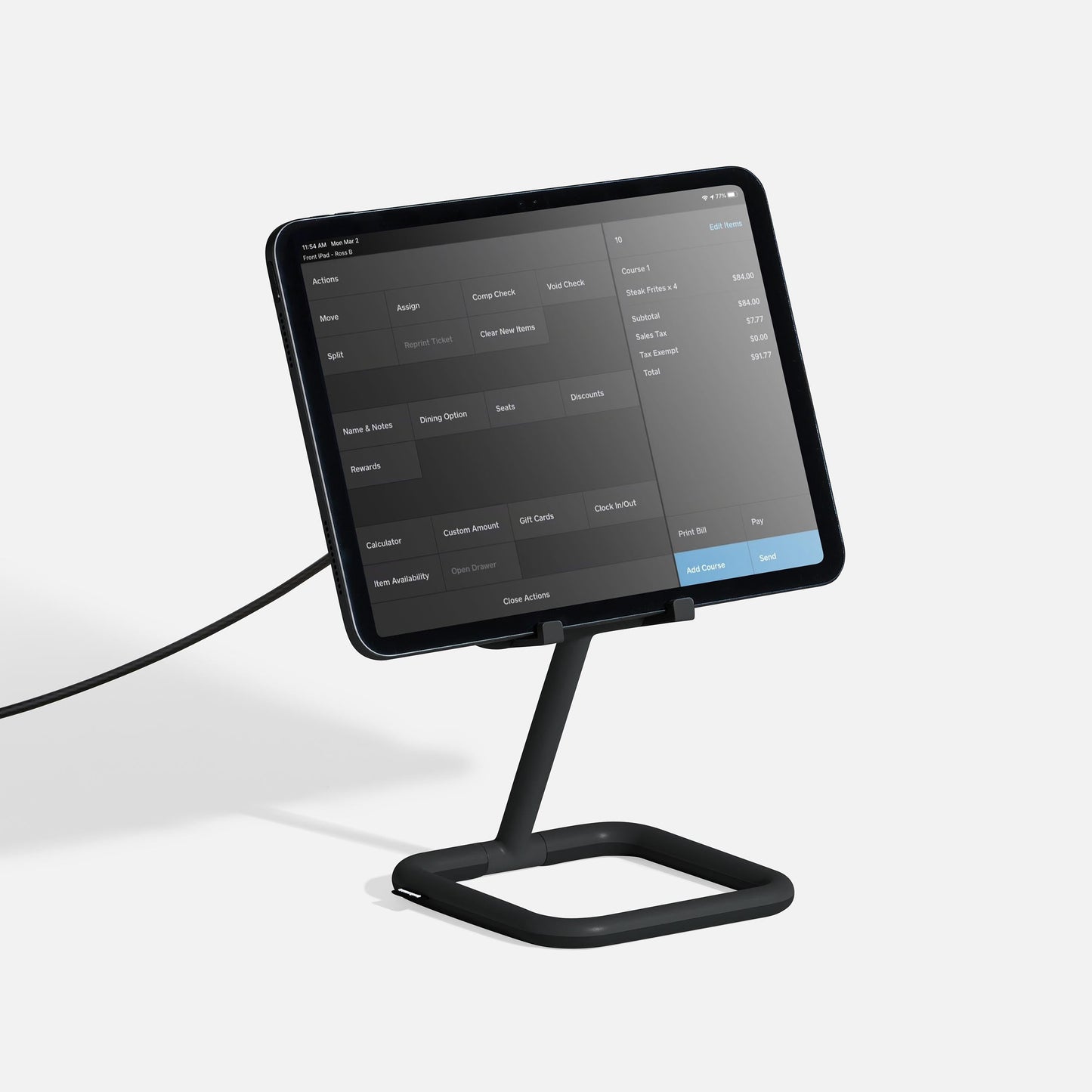Adjustable tablet stand in black - Bouncepad Go
