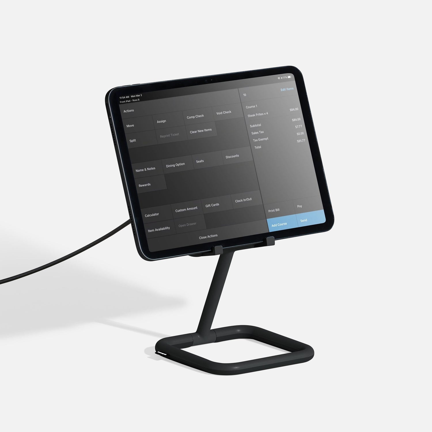 Adjustable tablet stand in black - Bouncepad Go