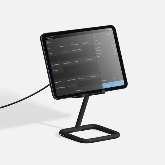 Adjustable tablet stand in black - Bouncepad Go