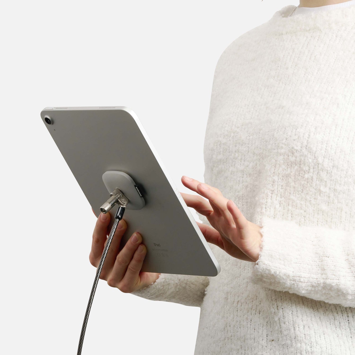 Silver iPad with Bouncepad Security Kit