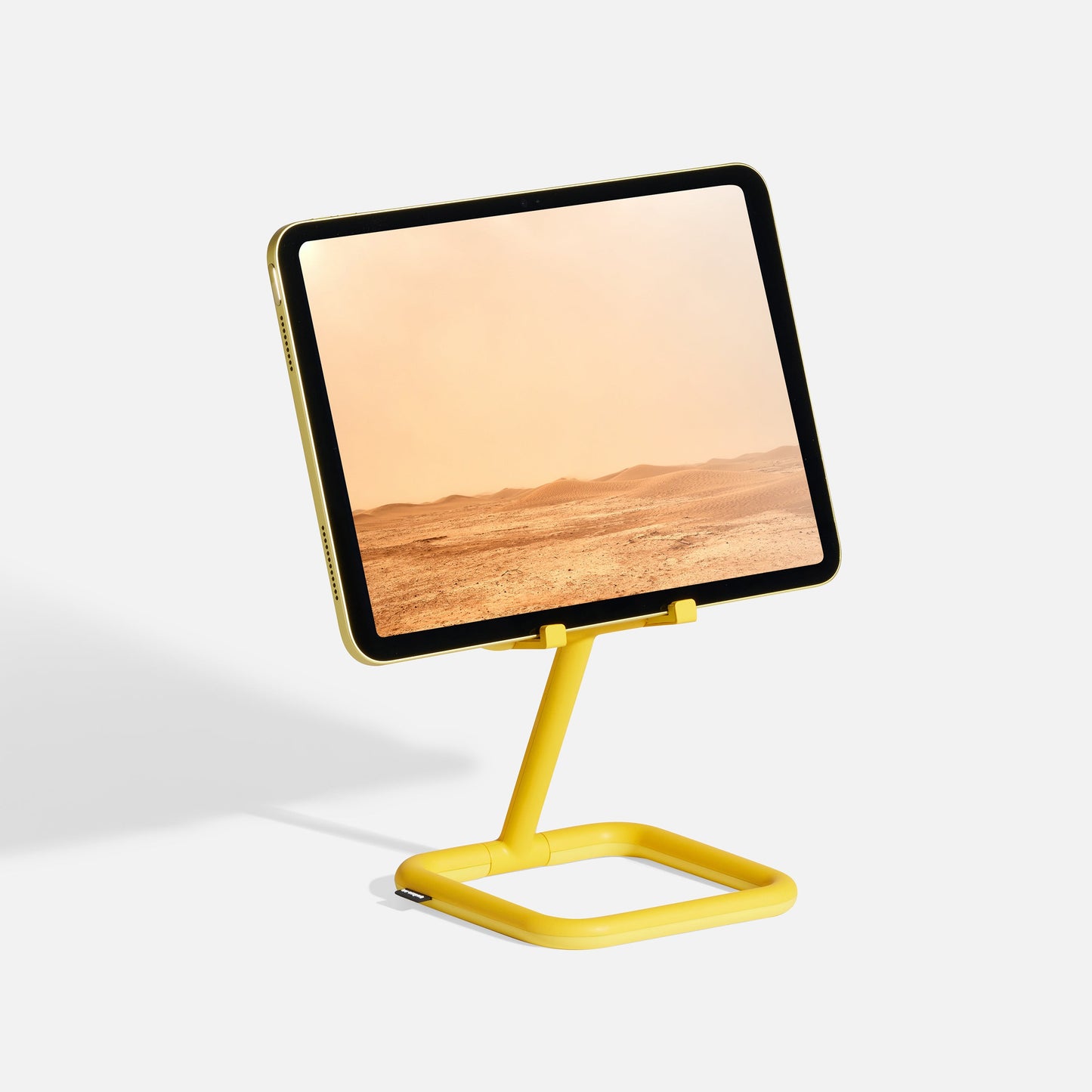 Adjustable tablet stand in yellow - Bouncepad Go